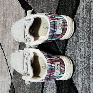 HEYDUDE WENDY FUNK WOOL LIGHT GREY ULTRA-LIGHT SLIP-ON SNEAKERS SHOES